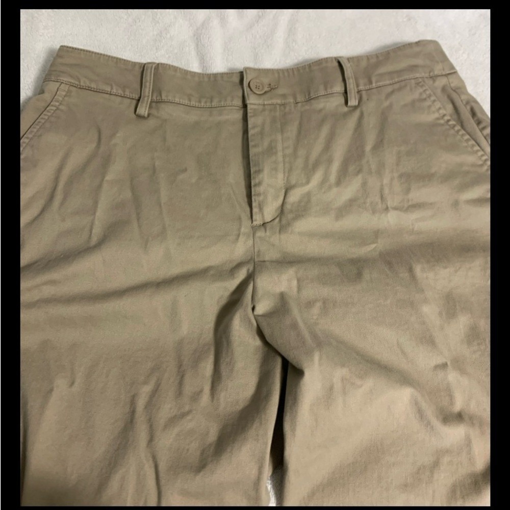 Khaki‎ Straight Leg Chino Pants Womens 14 casual slacks Business Casual Straight - Picture 3 of 13